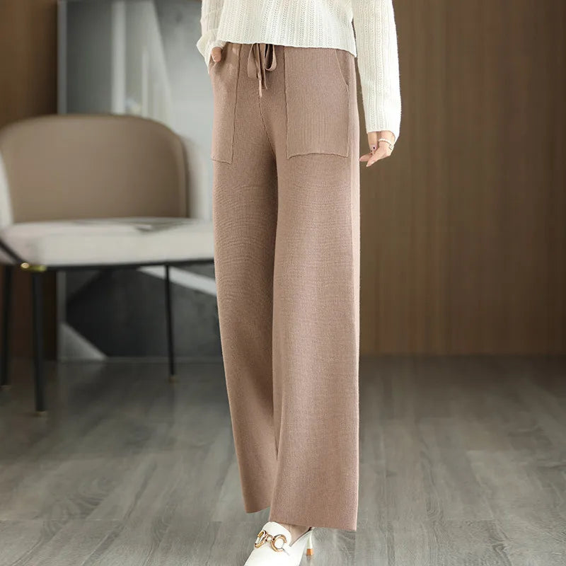 Minimalist Knit Wide-Leg Pants