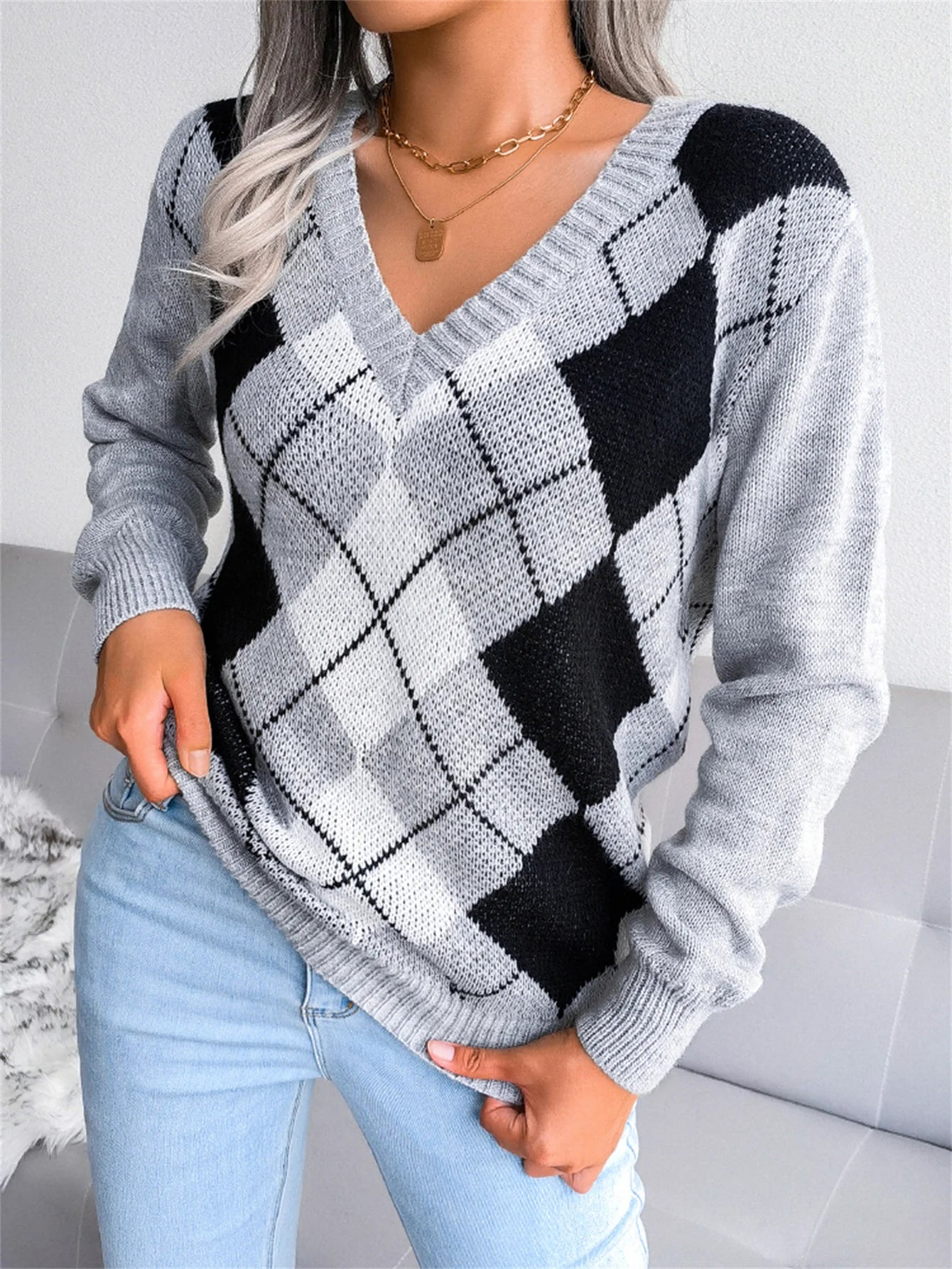 Classic Plaid Winter Knit