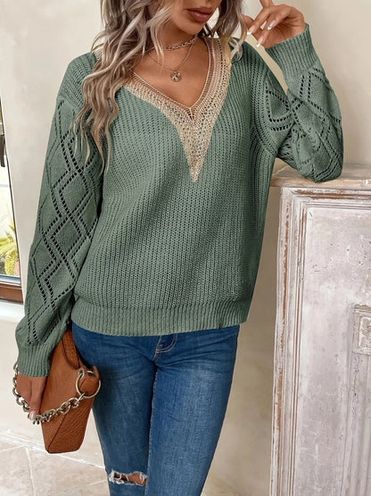 Women’s Loose Knit Lace Sweater