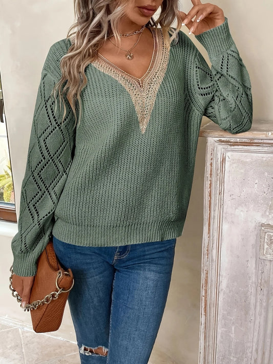 Women’s Loose Knit Lace Sweater