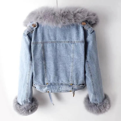 Fur Denim Winter Jacket