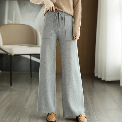 Minimalist Knit Wide-Leg Pants