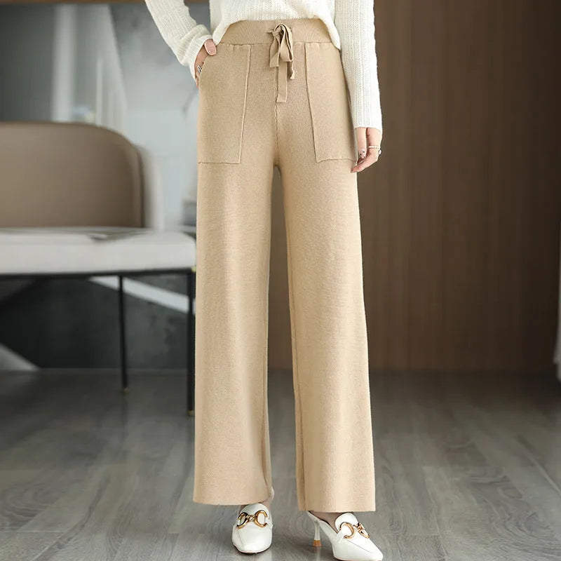 Minimalist Knit Wide-Leg Pants