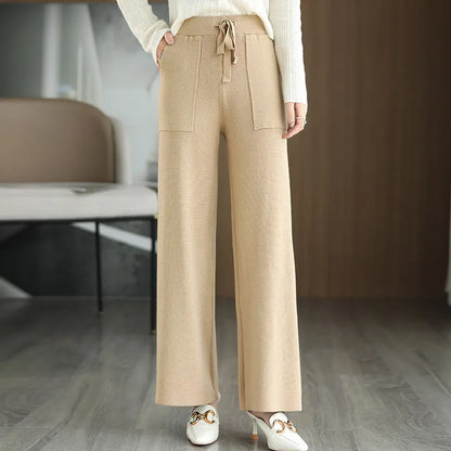 Minimalist Knit Wide-Leg Pants