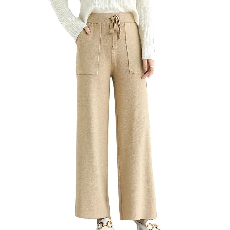 Minimalist Knit Wide-Leg Pants