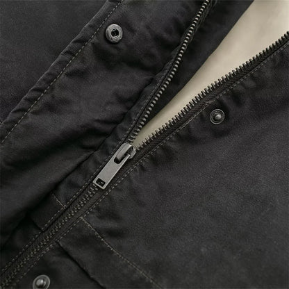 Two-Tone Collar Zip Jacket
