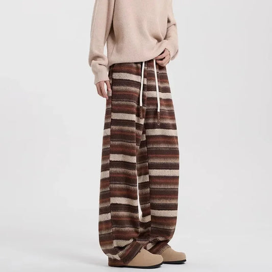 Retro Woolen Wide Pants