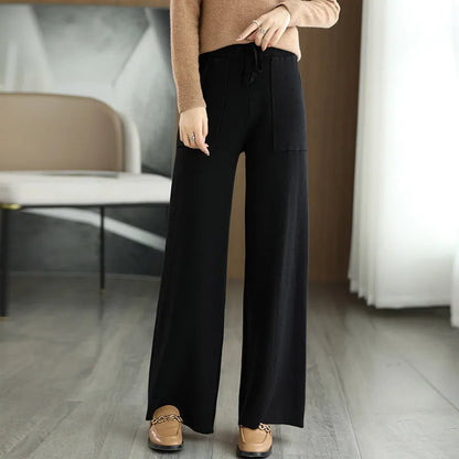 Minimalist Knit Wide-Leg Pants