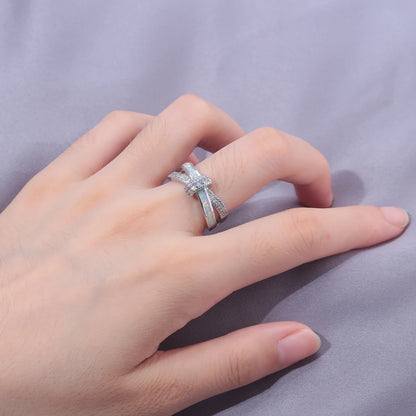 Opal & Diamond embedded Ring