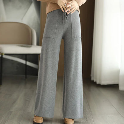 Minimalist Knit Wide-Leg Pants