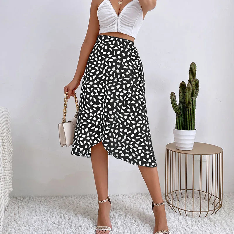Leopard A-Line Midi Skirt