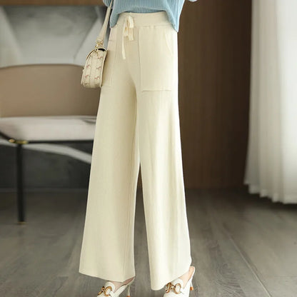 Minimalist Knit Wide-Leg Pants